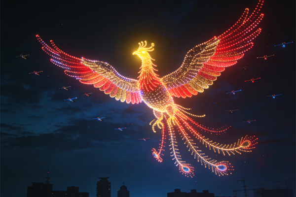 无人机演出凤凰图