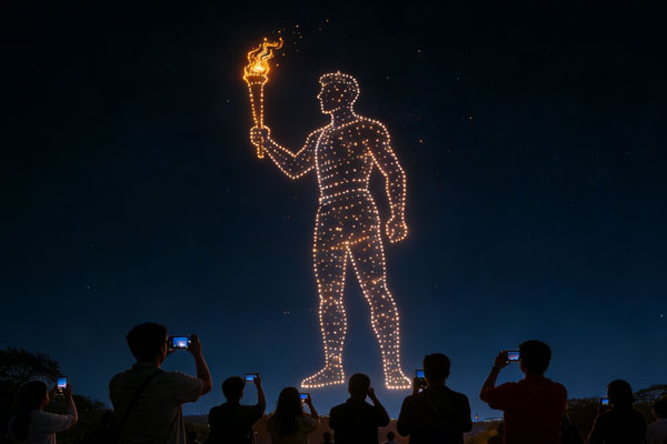 无人机演出商业活动照片